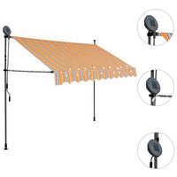 Tenda da Sole Retrattile Manuale con LED 300 cm Gialla e Blu 145852