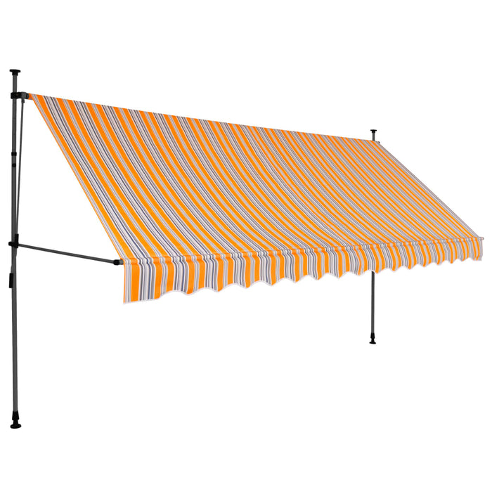 Tenda da Sole Retrattile Manuale con LED 350 cm Giallo e Blu cod mxl 65788