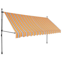 Tenda da Sole Retrattile Manuale con LED 350 cm Gialla e Blu 145853