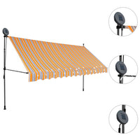 Tenda da Sole Retrattile Manuale con LED 350 cm Giallo e Blu cod mxl 65788