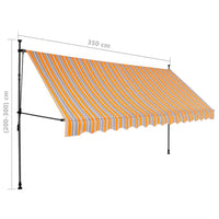 Tenda da Sole Retrattile Manuale con LED 350 cm Giallo e Blu cod mxl 65788