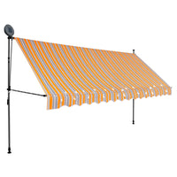 Tenda da Sole Retrattile Manuale con LED 400 cm Gialla e Blu 145854