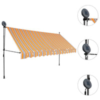 Tenda da Sole Retrattile Manuale con LED 400 cm Gialla e Blu 145854