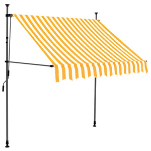 Tenda da Sole Retrattile Manuale LED 100 cm Bianco e Arancione cod mxl 18985