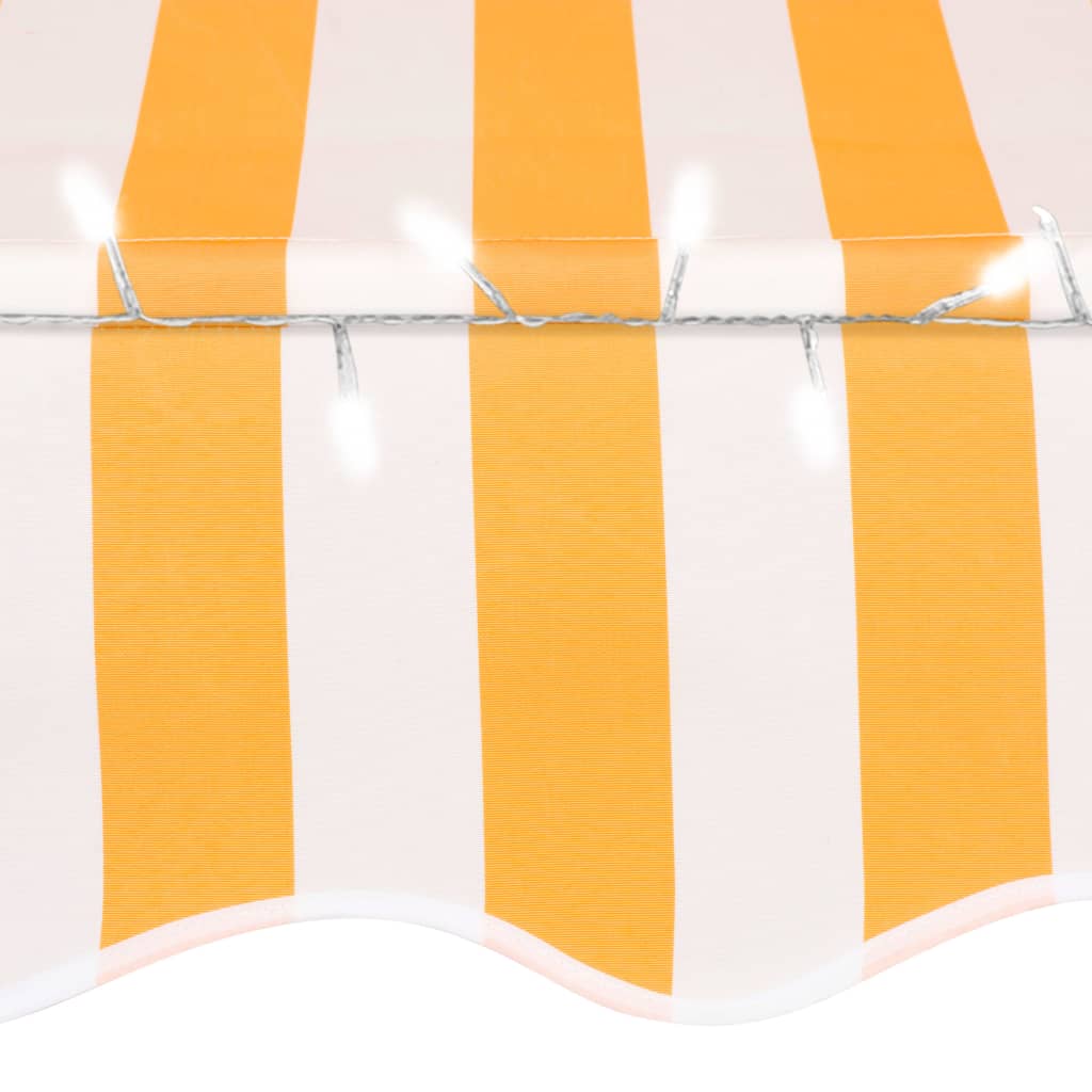 Tenda da Sole Retrattile Manuale LED 100 cm Bianco e Arancione cod mxl 18985