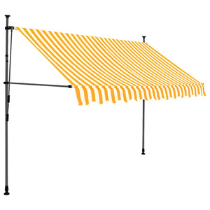 Tenda da Sole Retrattile Manuale LED 250 cm Bianco e Arancione cod mxl 22906