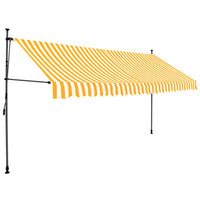 Tenda da Sole Retrattile Manuale LED 400 cm Bianca e Arancione 145861