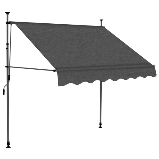 Tenda da Sole Retrattile Manuale con LED 150 cm Antracite cod mxl 20998