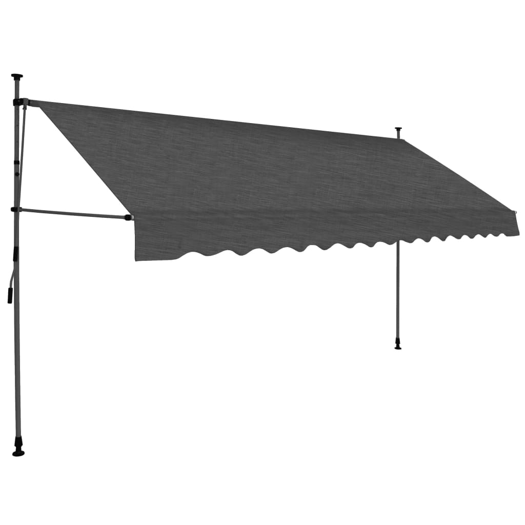 Tenda da Sole Retrattile Manuale con LED 350 cm Antracite