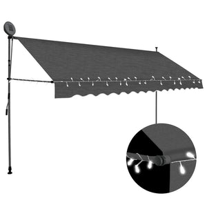 Tenda da Sole Retrattile Manuale con LED 400 cm Antracite cod mxl 6148