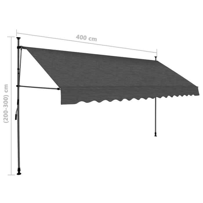 Tenda da Sole Retrattile Manuale con LED 400 cm Antracite 145868