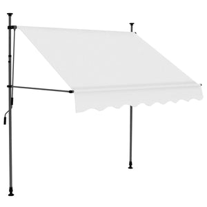 Tenda da Sole Retrattile Manuale con LED 150 cm Crema