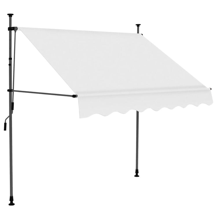 Tenda da Sole Retrattile Manuale con LED 150 cm Crema