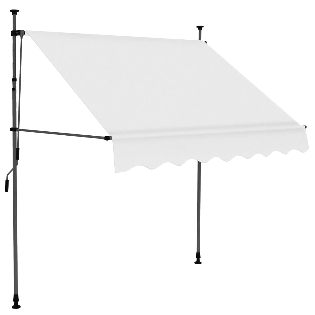 Tenda da Sole Retrattile Manuale con LED 200 cm Crema 145871