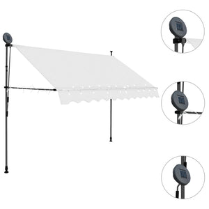 Tenda da Sole Retrattile Manuale con LED 250 cm Crema cod mxl 14940