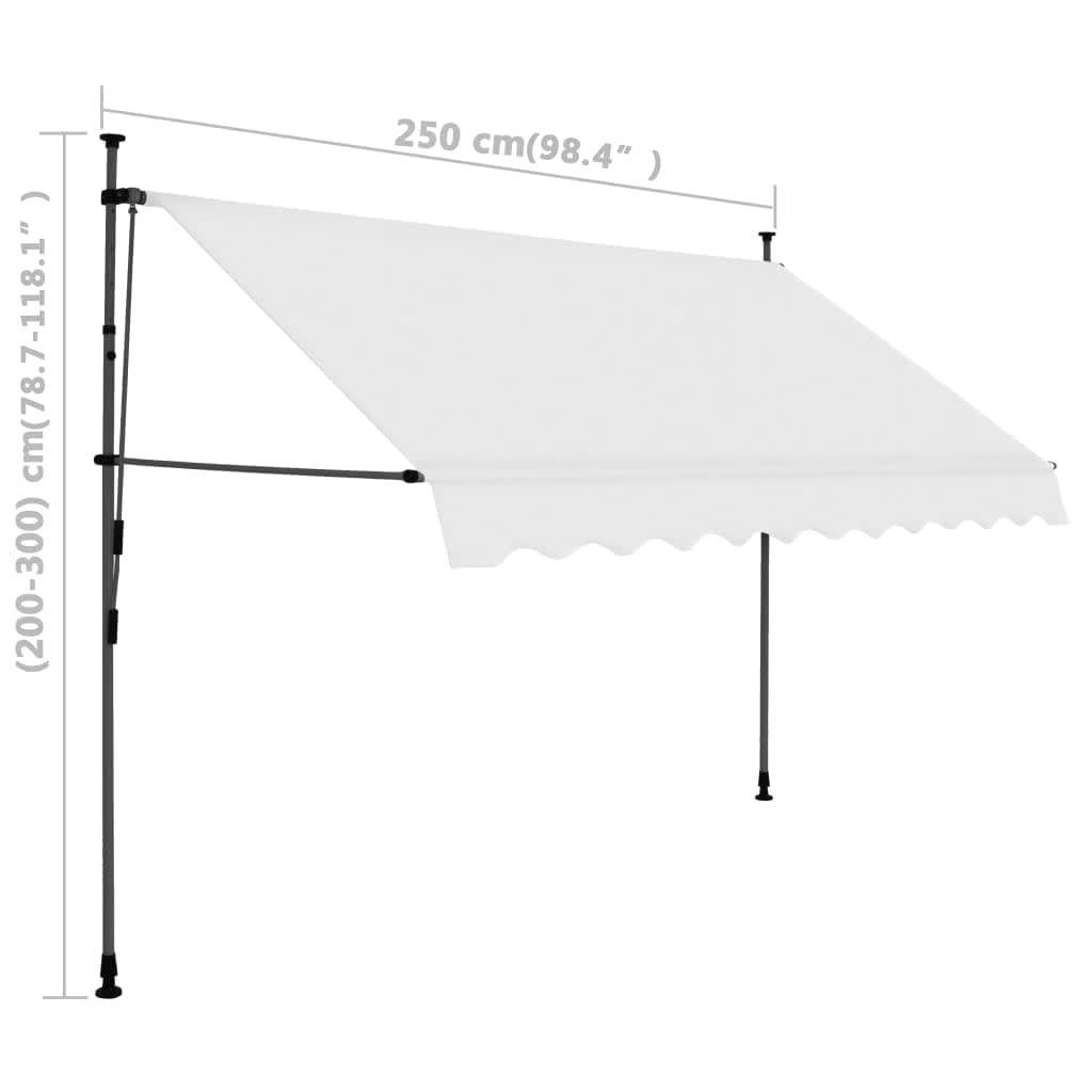 Tenda da Sole Retrattile Manuale con LED 250 cm Crema cod mxl 14940