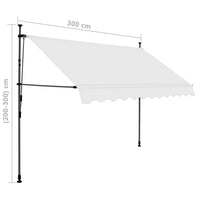 Tenda da Sole Retrattile Manuale con LED 300 cm Crema 145873