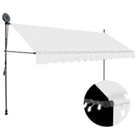 Tenda da Sole Retrattile Manuale con LED 400 cm Crema cod mxl 16712