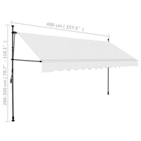 Tenda da Sole Retrattile Manuale con LED 400 cm Crema cod mxl 16712