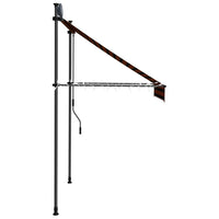 Tenda da Sole Retrattile Manuale LED 150 cm Arancione e Marrone cod mxl 19367