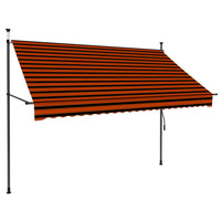 Tenda da Sole Retrattile Manuale LED 250 cm Arancione e Marrone cod mxl 11894