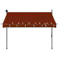 Tenda da Sole Retrattile Manuale LED 250 cm Arancione e Marrone cod mxl 11894