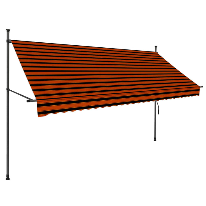 Tenda da Sole Retrattile Manuale LED 300 cm Arancione e Marrone cod mxl 17257