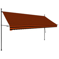 Tenda da Sole Retrattile Manuale LED 350 cm Arancione e Marrone cod mxl 10255