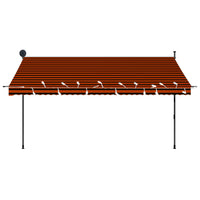 Tenda da Sole Retrattile Manuale LED 350 cm Arancione e Marrone cod mxl 10255