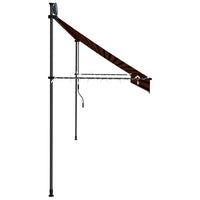 Tenda da Sole Retrattile Manuale LED 400 cm Arancione e Marrone 145882