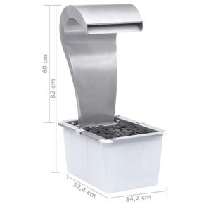 Cascata da Giardino Argento 52,4x34,2x82 cm in Acciaio Inox cod mxl 58765