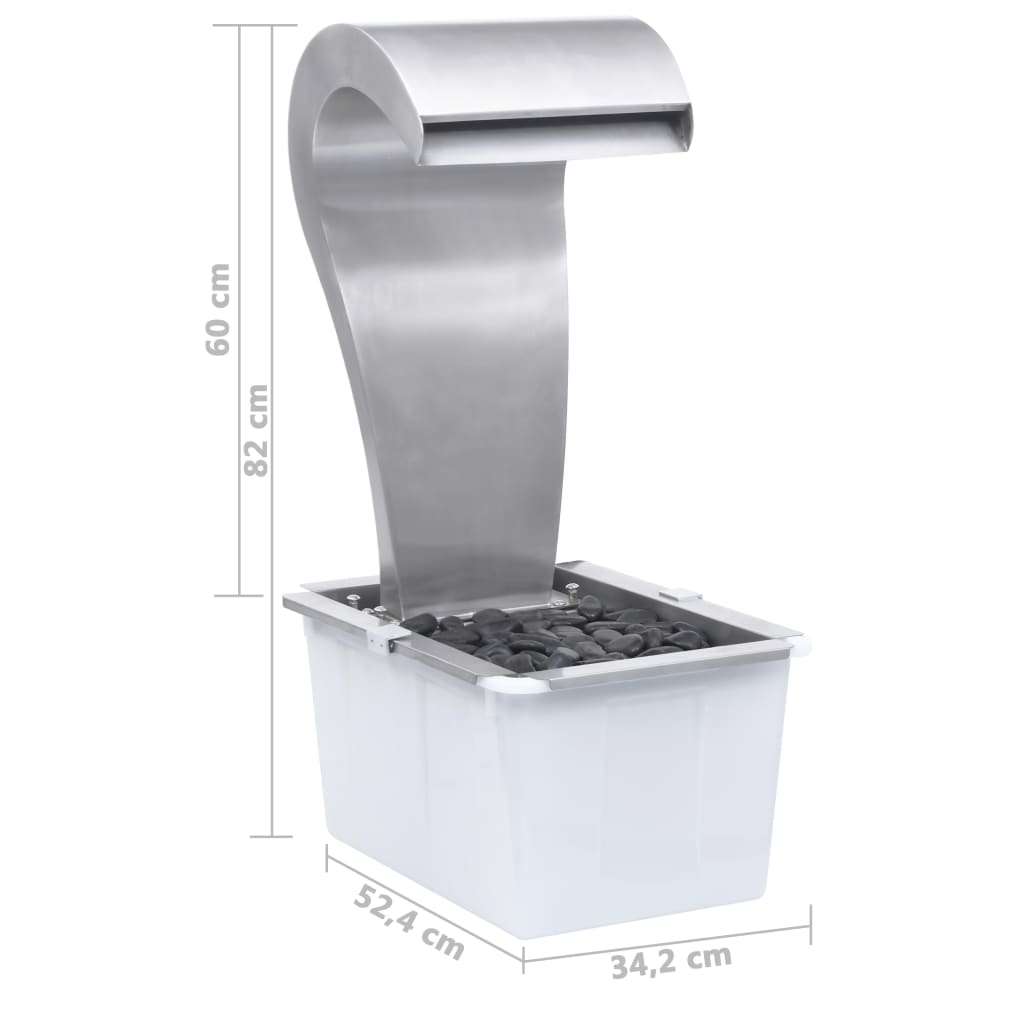 Cascata da Giardino Argento 52,4x34,2x82 cm in Acciaio Inox cod 10210