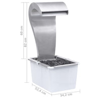 Cascata da Giardino Argento 52,4x34,2x82 cm in Acciaio Inox cod 10210