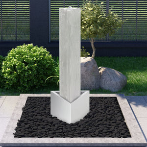 Fontana da Giardino Argento 37,7x32,6x110 cm in Acciaio Inox 48094