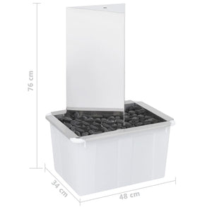 Fontana da Giardino con Pompa in Acciaio Inox 76 cm Triangolare cod mxl 60591