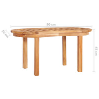 Tavolino da Caffè 90x50x45 cm in Legno Massello di Teak 48027