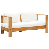 Sedia da Giardino con Cuscino 140 cm Bianco Crema Legno Acacia 47273