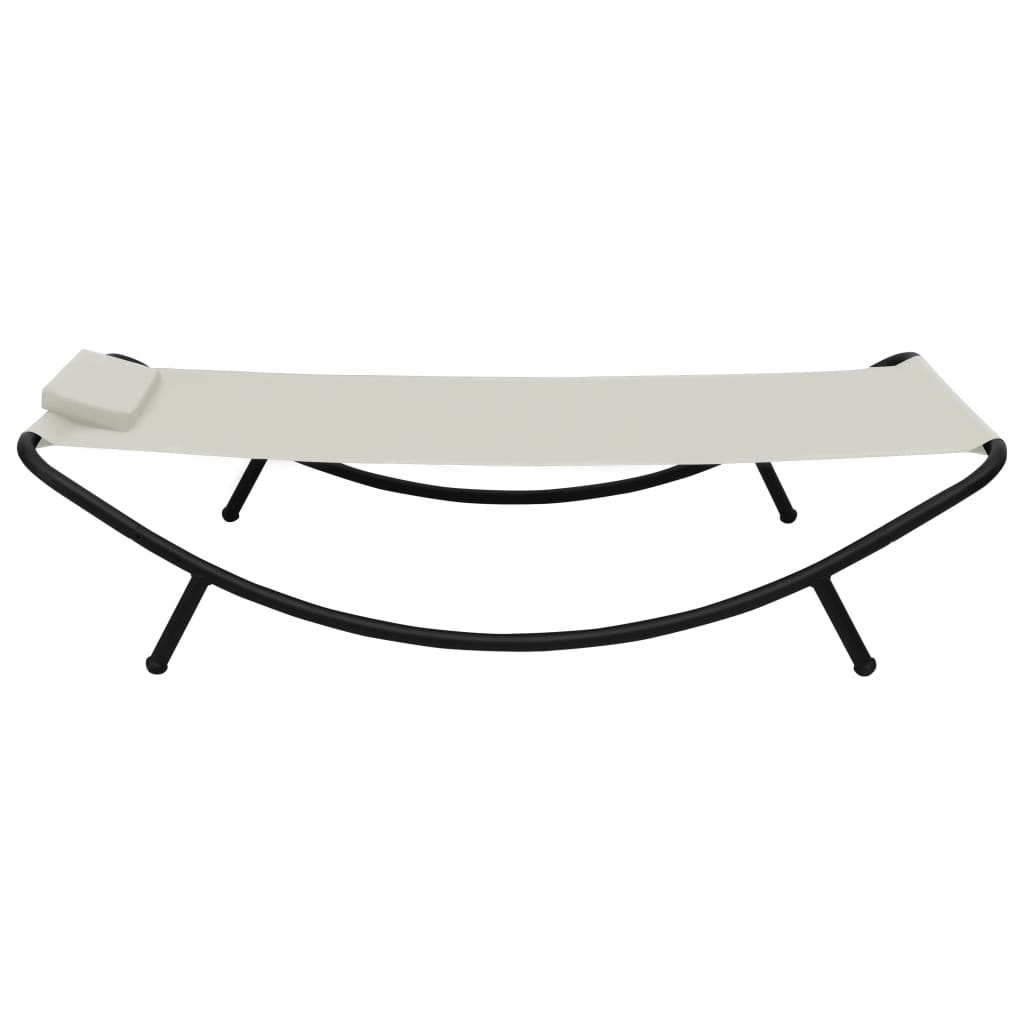 Lettino da Giardino Crema 200x90 cm in Acciaio cod mxl 72504