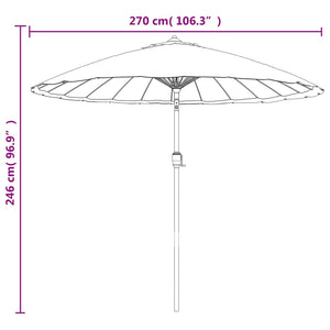 Ombrellone da Esterni Palo in Alluminio 270 cm Bianco Sabbia 47305