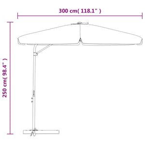 Ombrellone da Esterni con Palo in Acciaio 300 cm Grigio Talpa