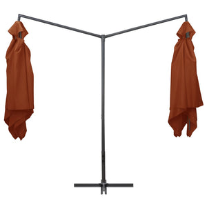 Ombrellone Doppio Palo in Acciaio 250x250 cm Terracotta cod 8601