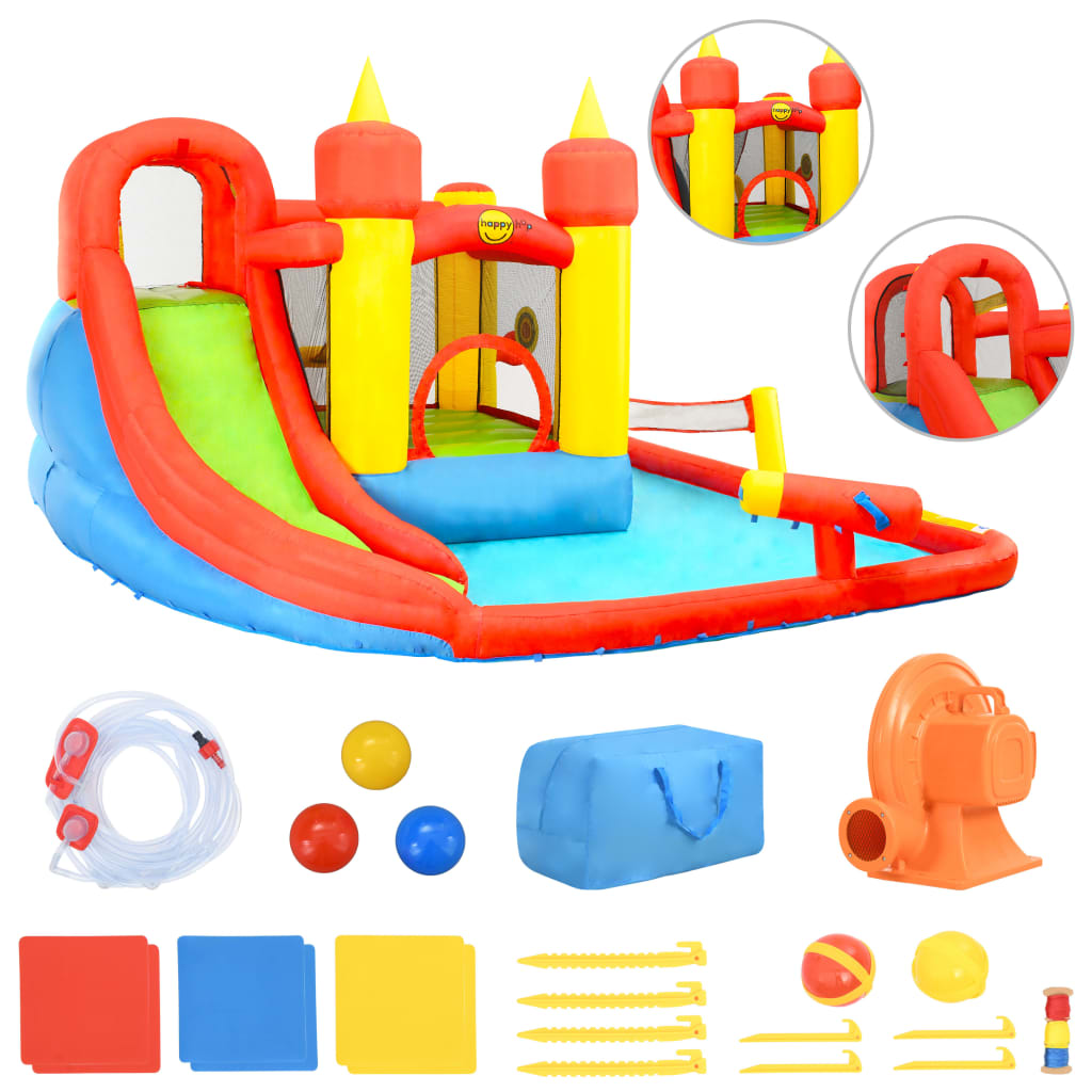 Happy Hop Gonfiabile con Scivolo e Piscina 410x385x220 cm PVC 92198