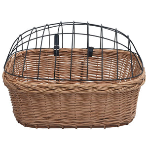 Cestino Anteriore Bici con Copertura 50x45x35cm Salice Naturale 170902