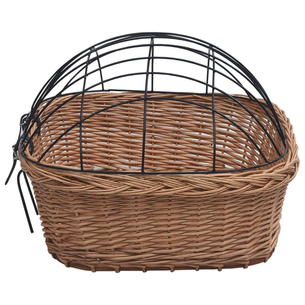 Cestino Anteriore Bici con Copertura 50x45x35cm Salice Naturale 170902