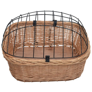 Cestino Anteriore Bici con Copertura 50x45x35cm Salice Naturale 170902