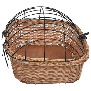 Cestino Anteriore Bici con Copertura 50x45x35cm Salice Naturale 170902