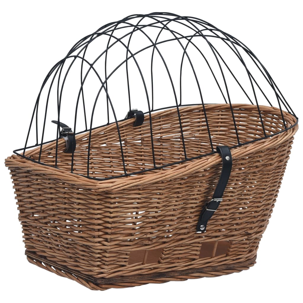 Cestino Posteriore Bici e Copertura 55x31x36cm Salice Naturale 170903