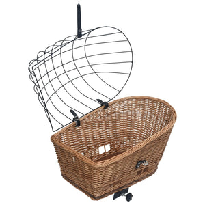 Cestino Posteriore Bici e Copertura 55x31x36cm Salice Naturale 170903