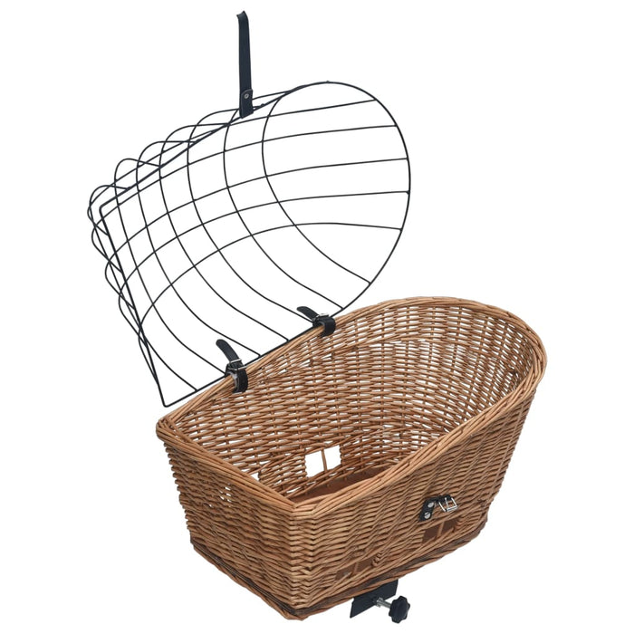 Cestino Posteriore Bici e Copertura 55x31x36cm Salice Naturale 170903