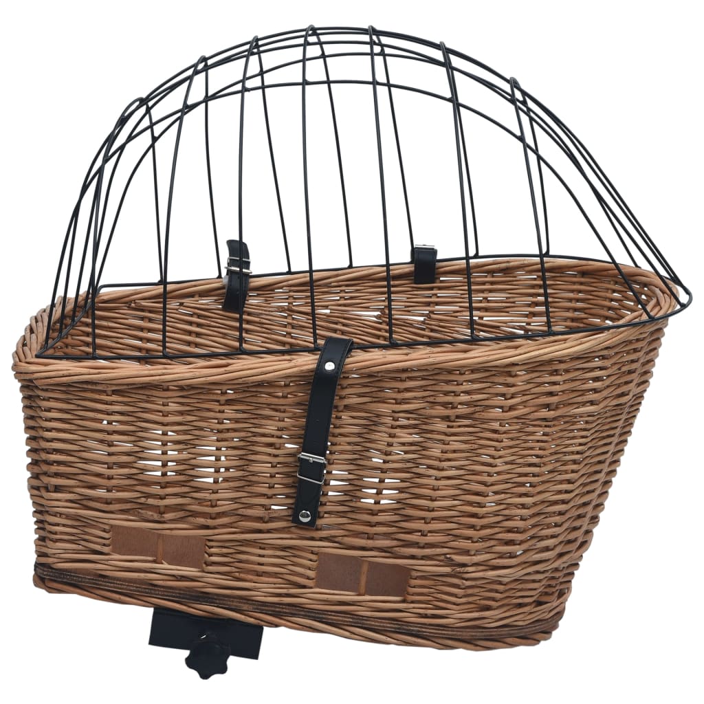 Cestino Posteriore Bici e Copertura 55x31x36cm Salice Naturale 170903